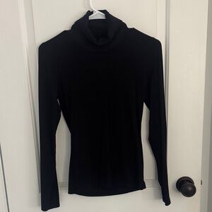 Cuyana Black Turtleneck Long Sleeve Top